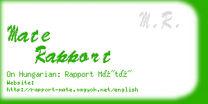 mate rapport business card